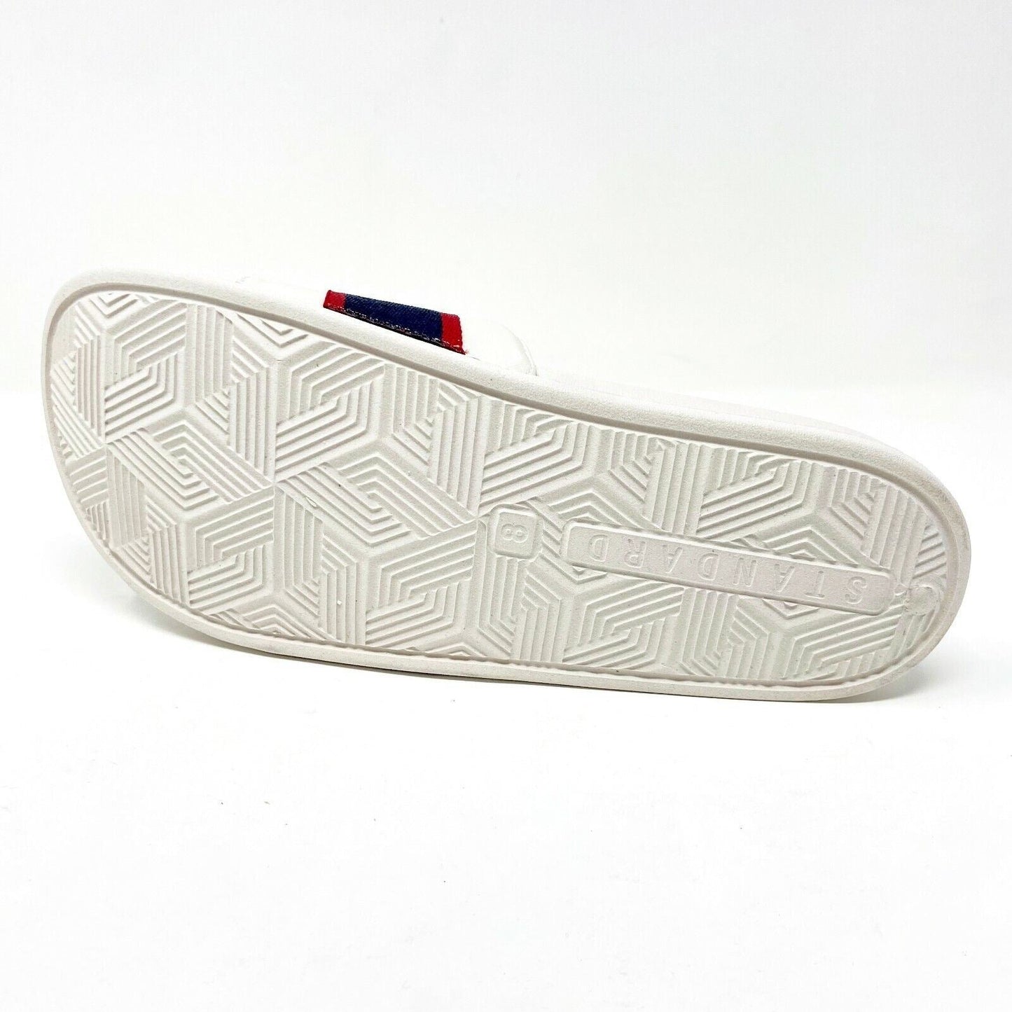 STNDRD Standard Los Angeles Monaco Tan Blue Red Womens Slide Sandals