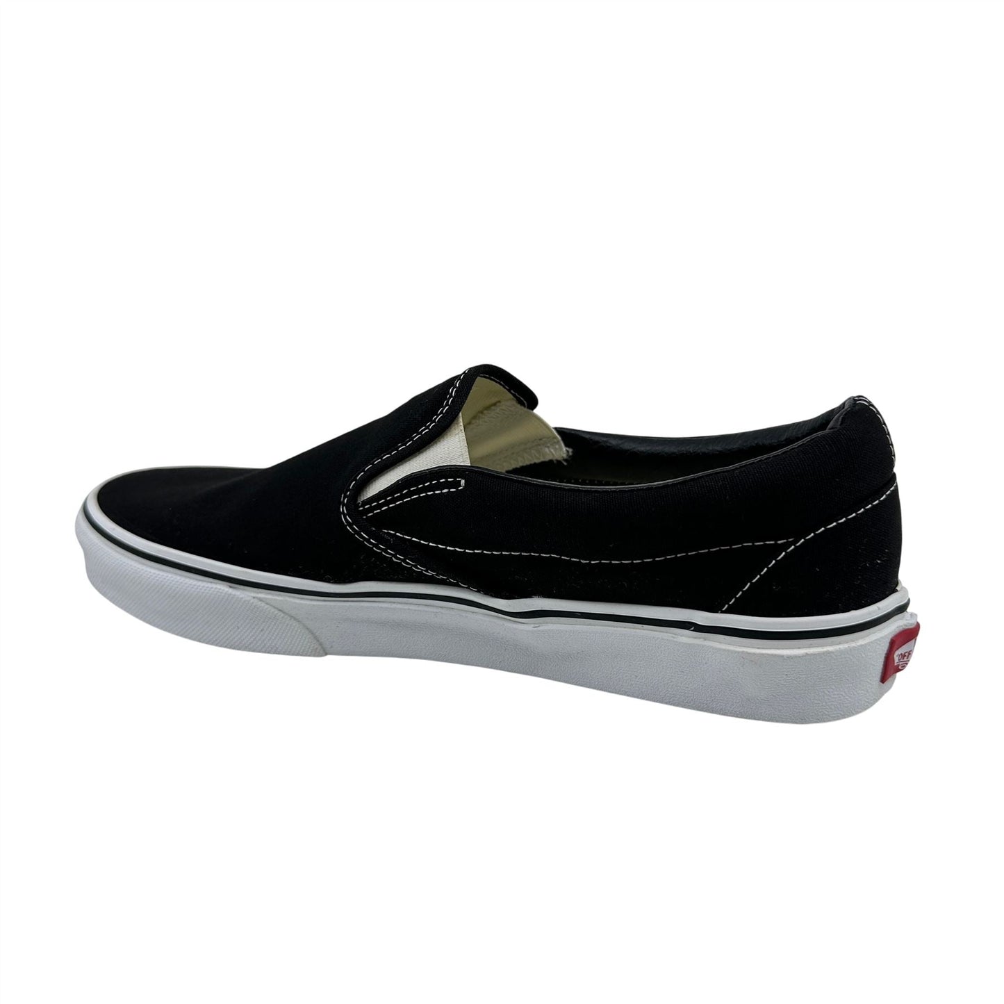VANS Classic Slip On Black White Womens Athletic Sneaker