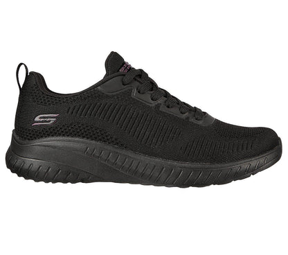 Women's Wide Fit Skechers 117209 Bobs Squad Chaos Face Off Vegan Trainers