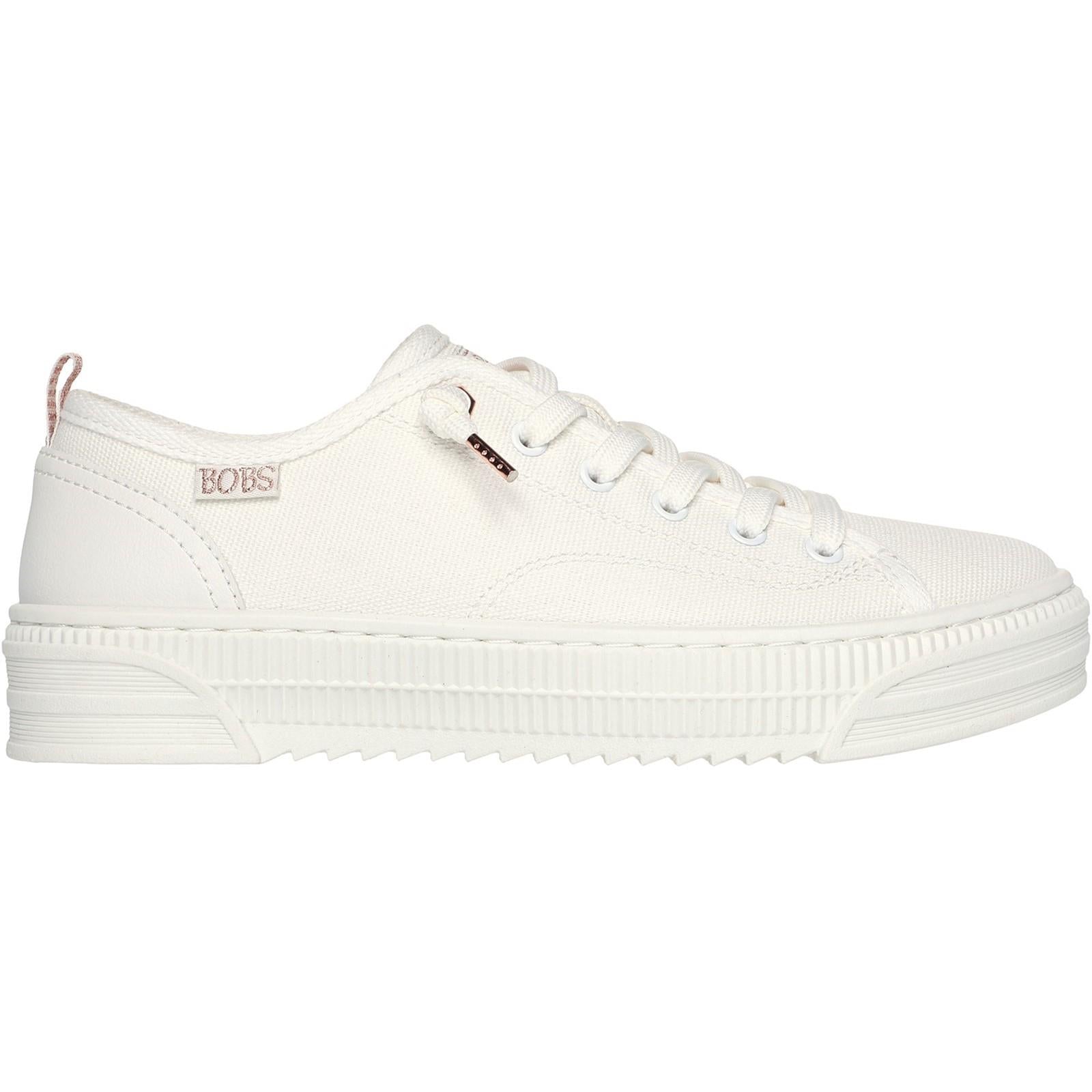 Women's Wide Fit Skechers 114640 Bobs Copa Canvas Shoes