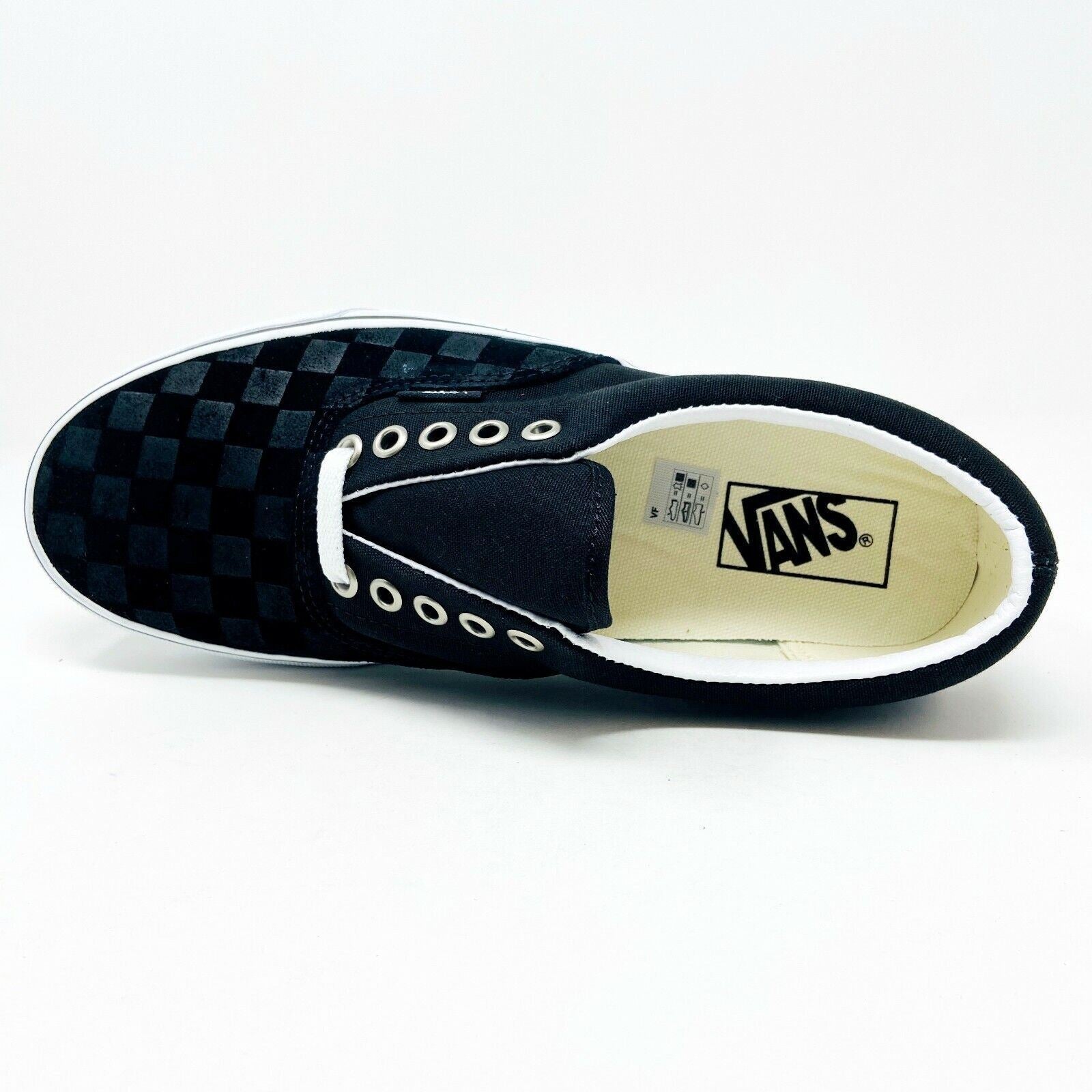 Vans Era (Deboss Checkerboard) Black True White Classic Mens Sneakers