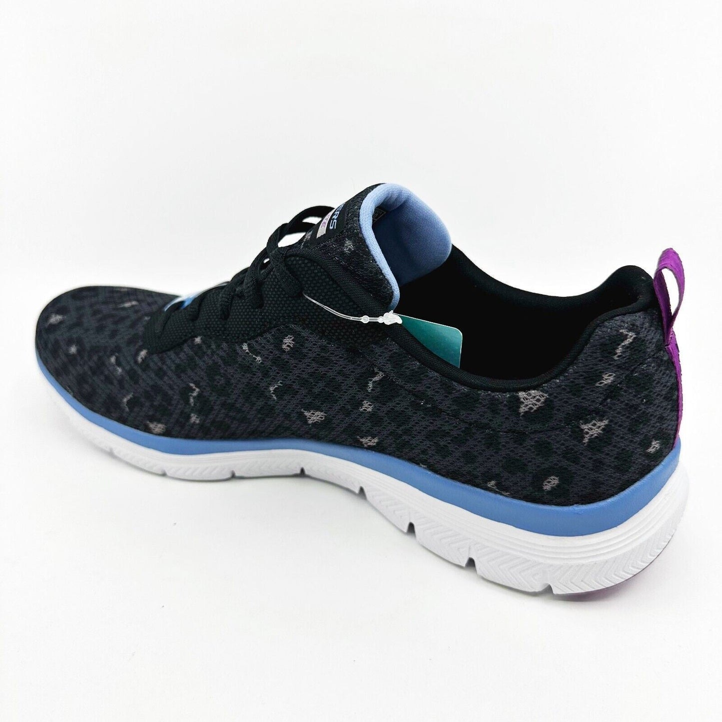 Skechers Flex Appeal 4.0 Rich Flair Black Blue Womens Size 10 Athletic Shoes