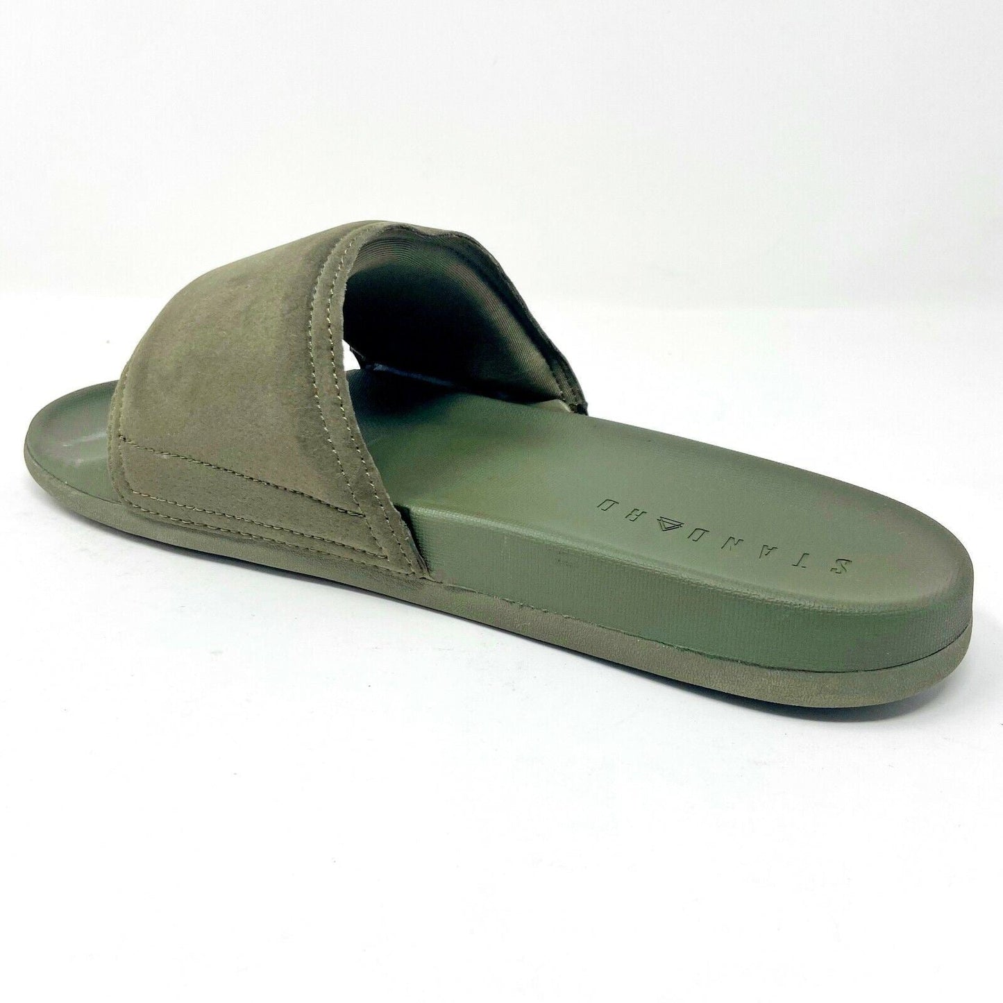 STNDRD Standard Los Angeles Monaco Suede Olive Green Mens Slides Sandals