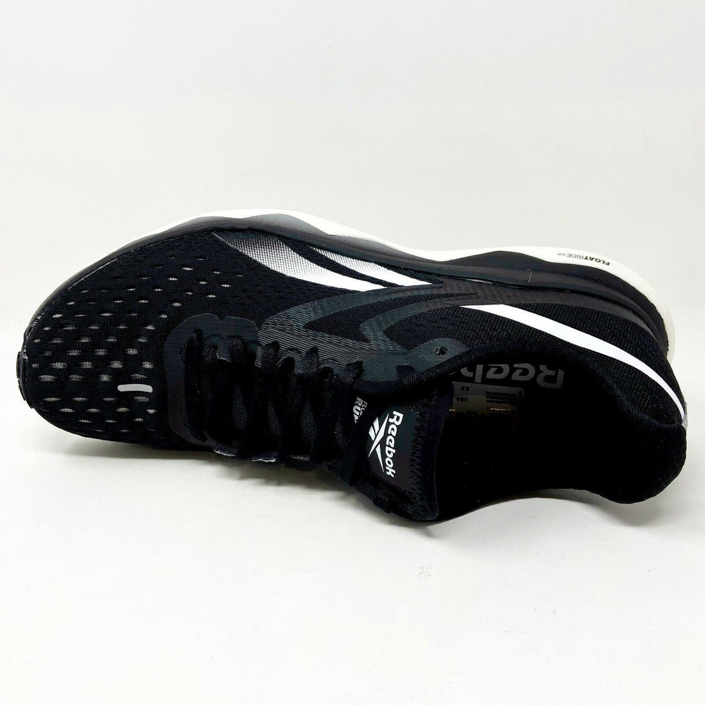 Reebok Floatride Run Fast 2.0 Black White Mens Size 8.5 Running Shoes EG1746