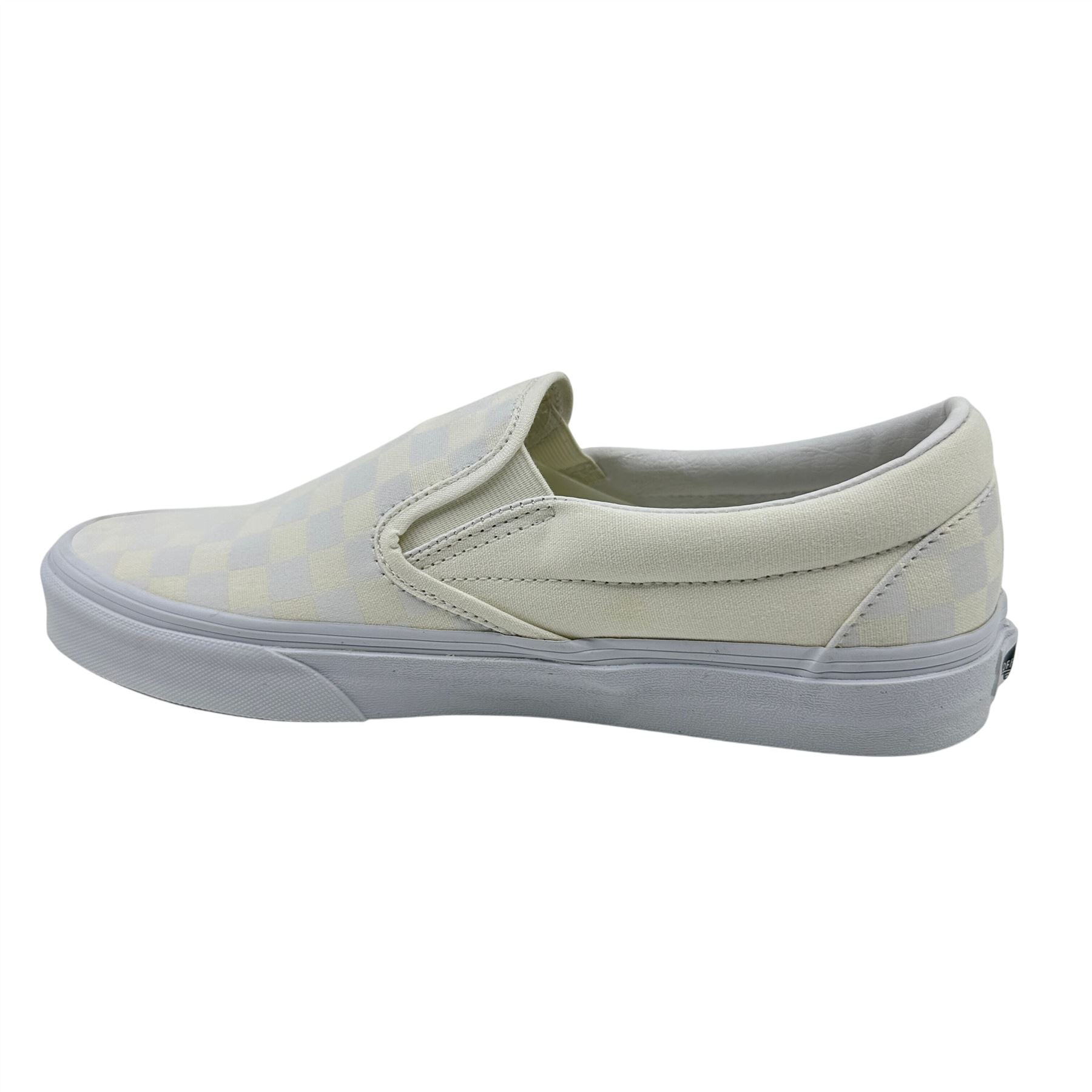 VANS Classic Slip On Checkerboard True White Womens Athletic Sneaker