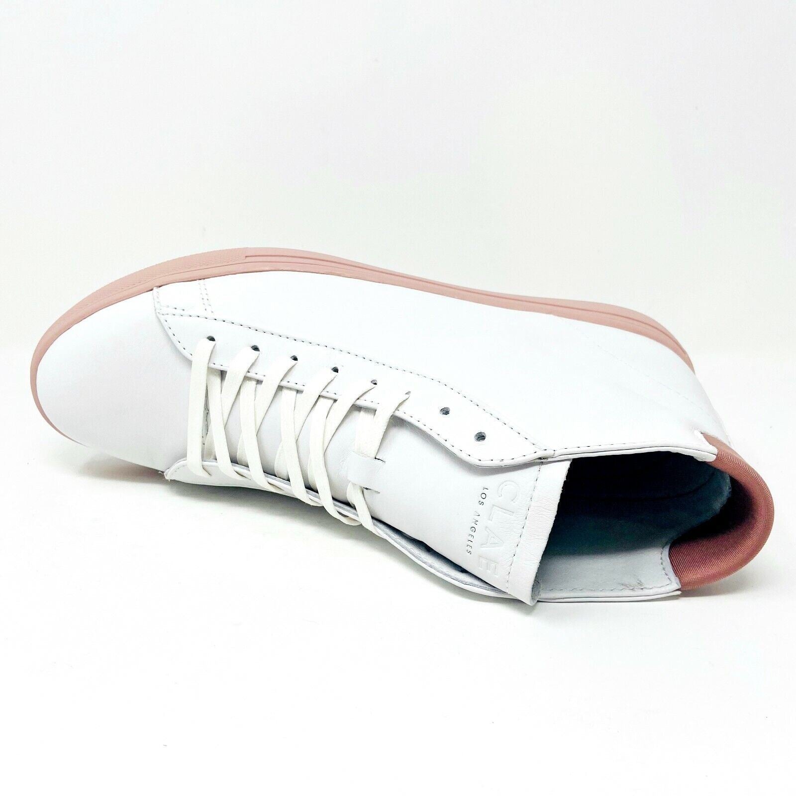 Clae Bradley Mid White Rose Mens Premium Sneakers