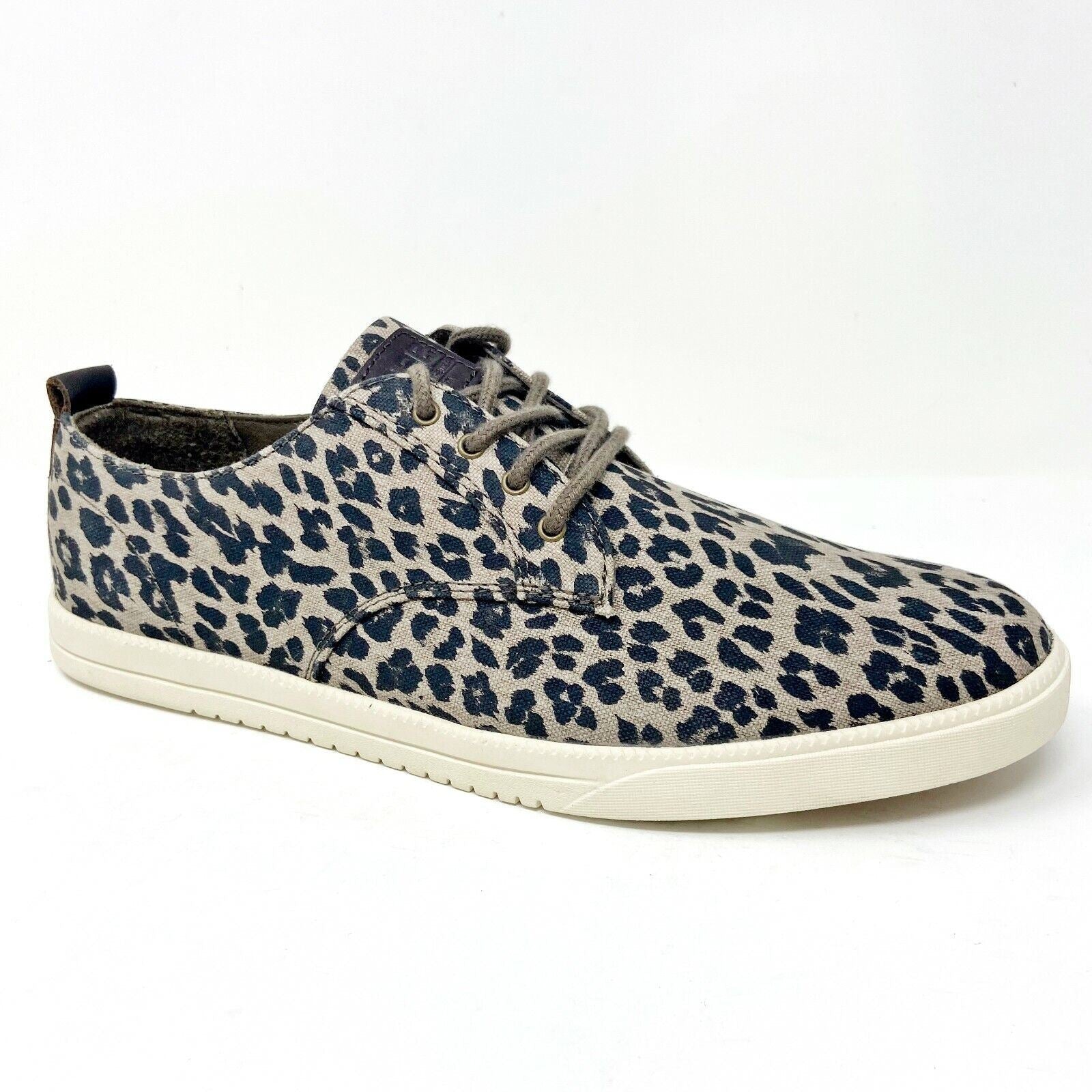 Clae Ellington Textile Umber Leopard Print Canvas Mens Casual Shoes Sneakers