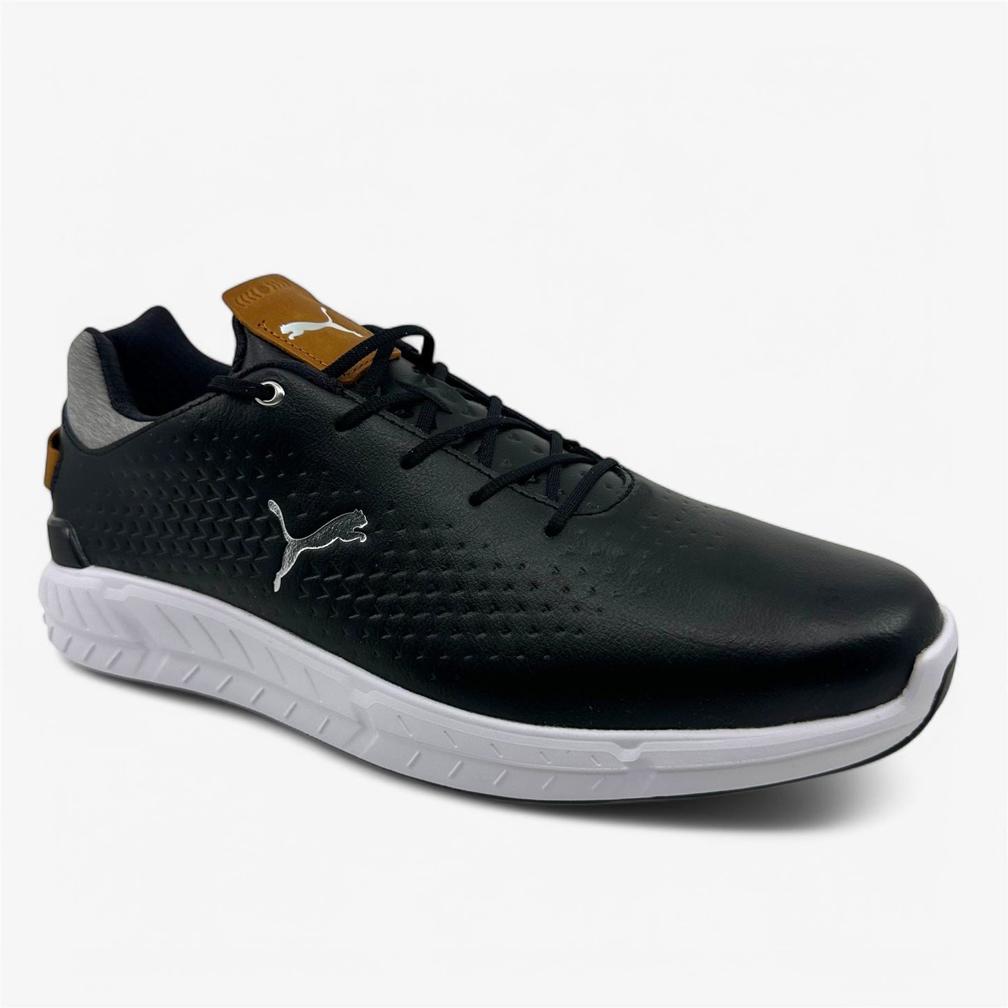 PUMA Ignite Articulate Leather Black Silver Mens Waterproof Golf Shoes