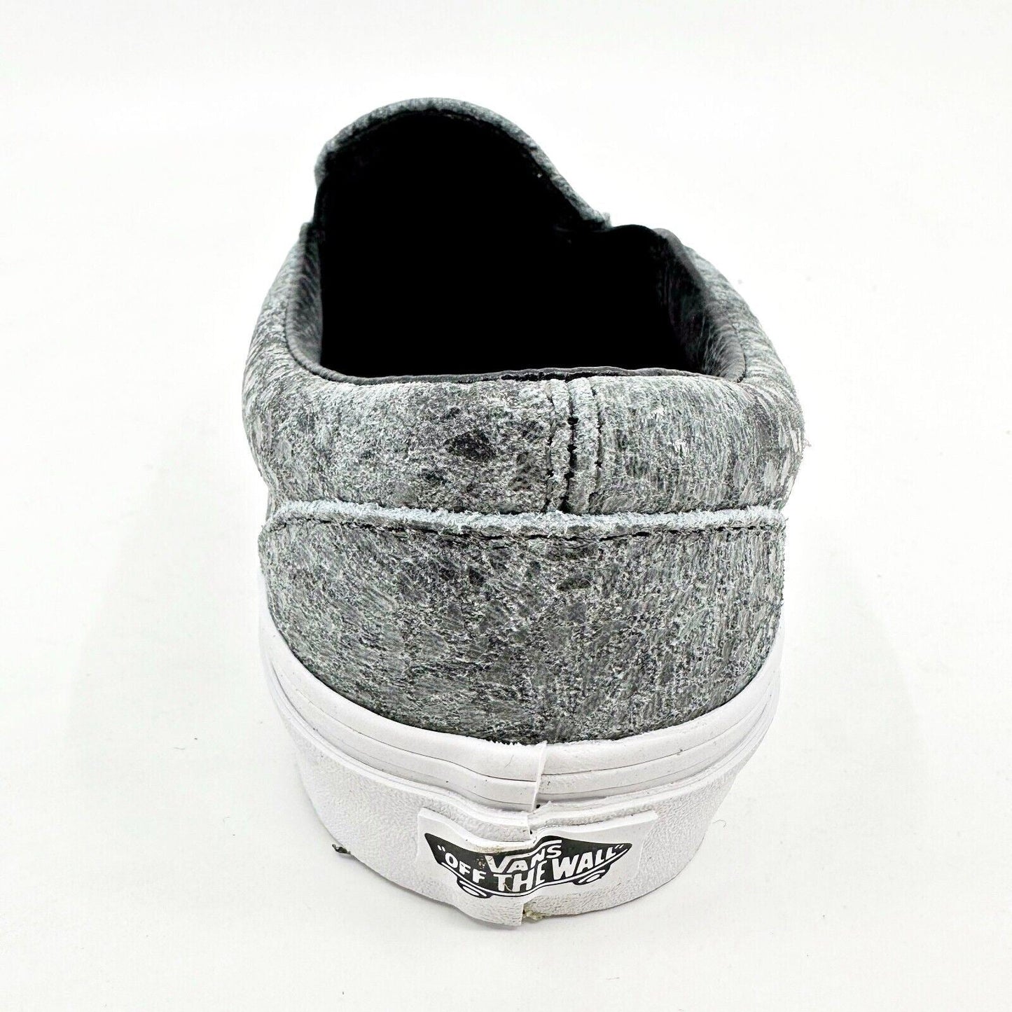 Vans Classic Slip On (Pebble Snake) Gray Black White Womens Casual Shoes