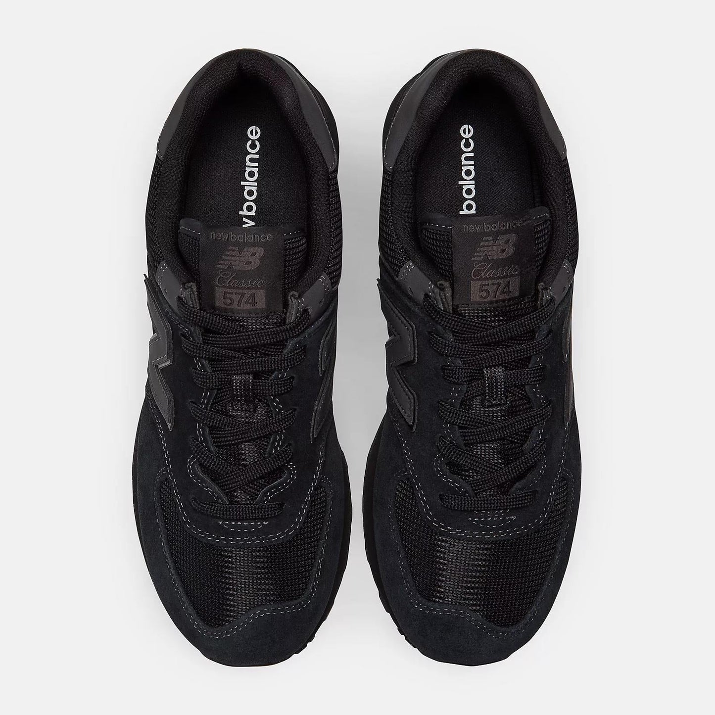 Women's Wide Fit New Balance ML574EVE Walking/Running Trainers - Exclusive - Black ENCAP