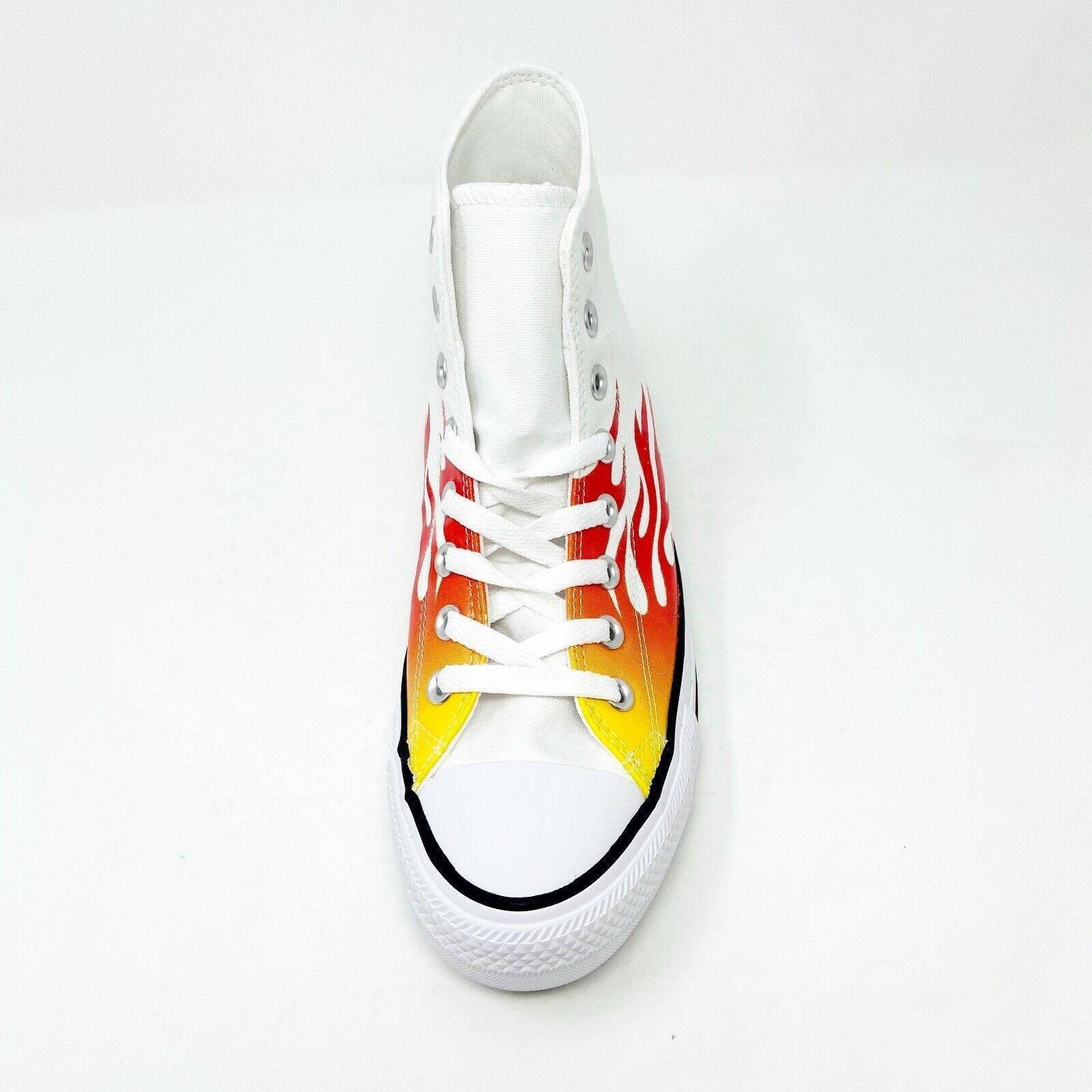 Converse Chuck Taylor All Star Hi Flames White Red Womens Sneakers 166257F