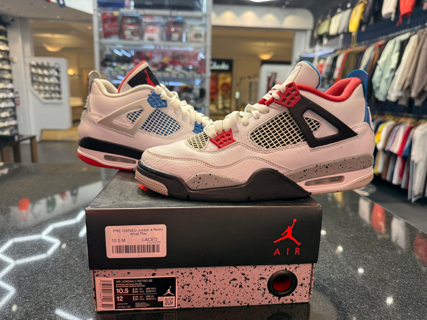 PRE OWNED Jordan 4 Retro What The