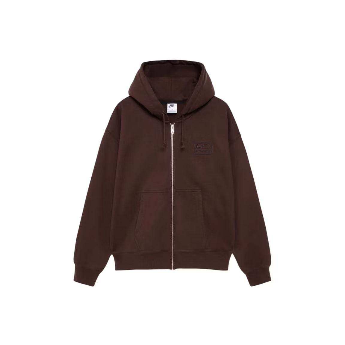 Stussy x Nike Stone Washed Fleece Zip Hoodie (FW25) Dark Cinder