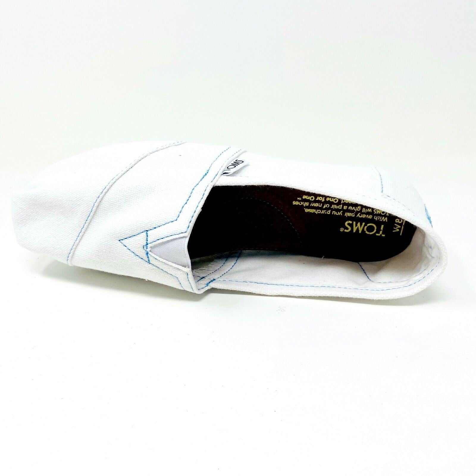 Toms Classics White Womens Slip On Casual Canvas Flat Shoes