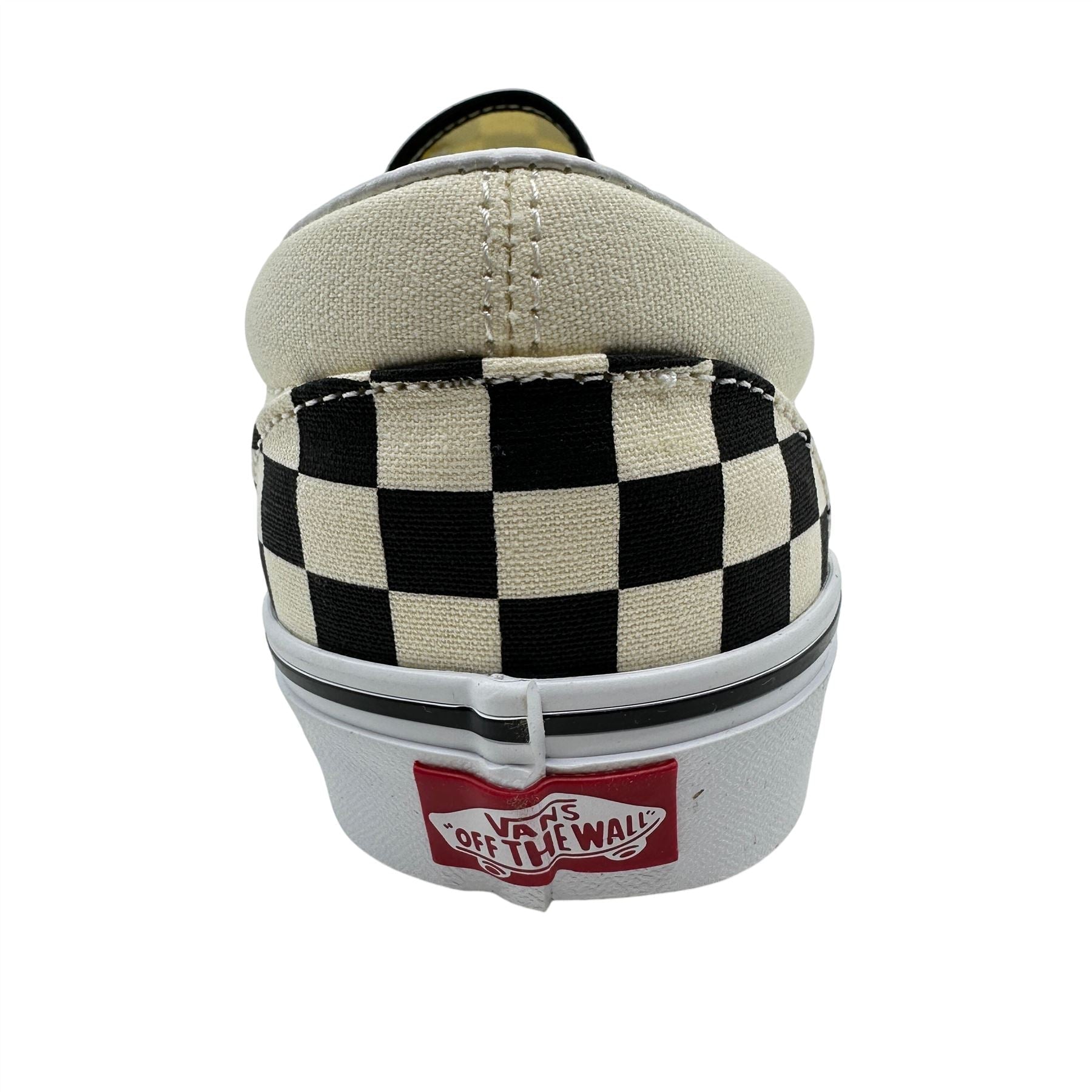 VANS Classic Slip On Checkerboard Black White Mens Wide Athletic Sneaker
