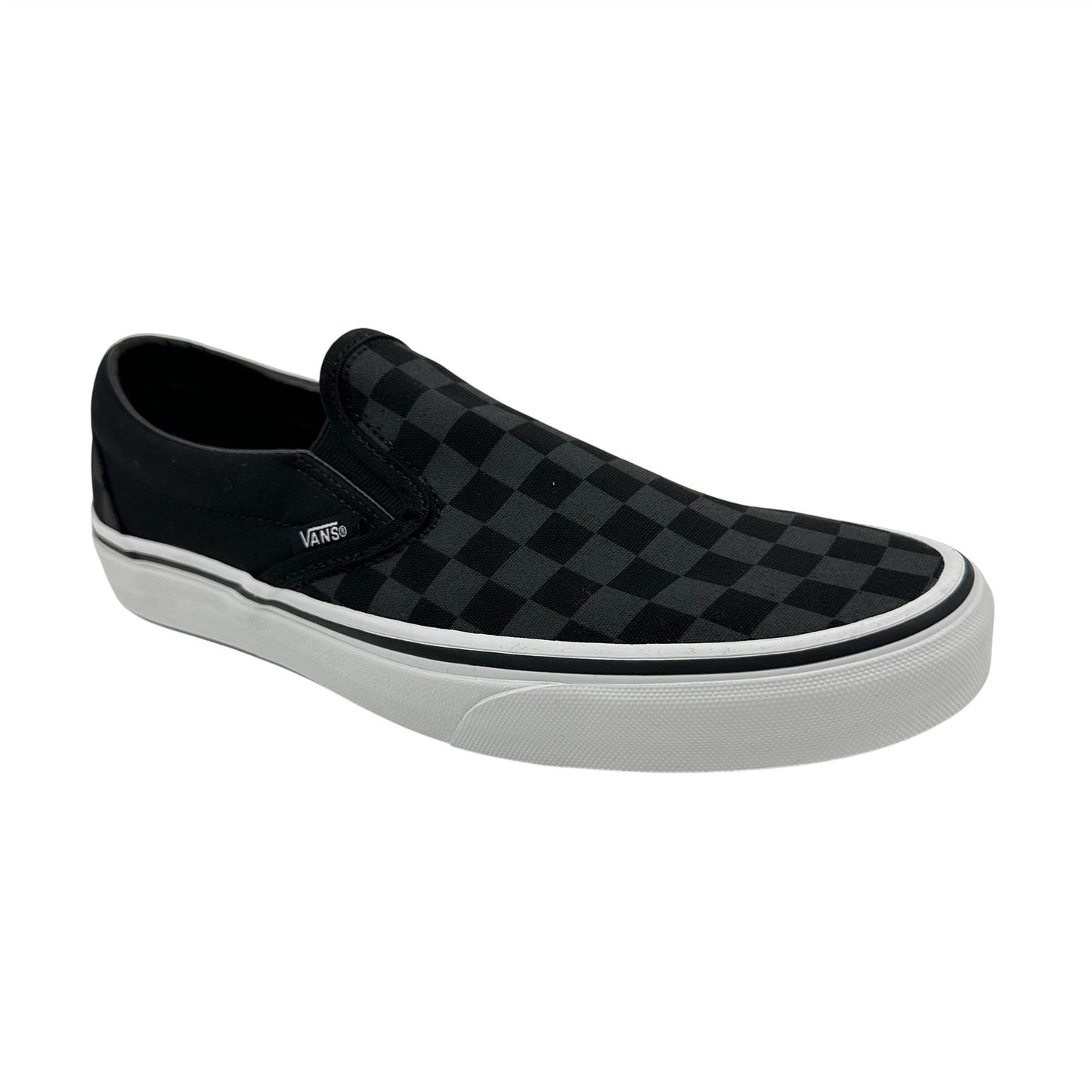 VANS Classic Slip On Checkerboard Black Womens Athletic Sneaker