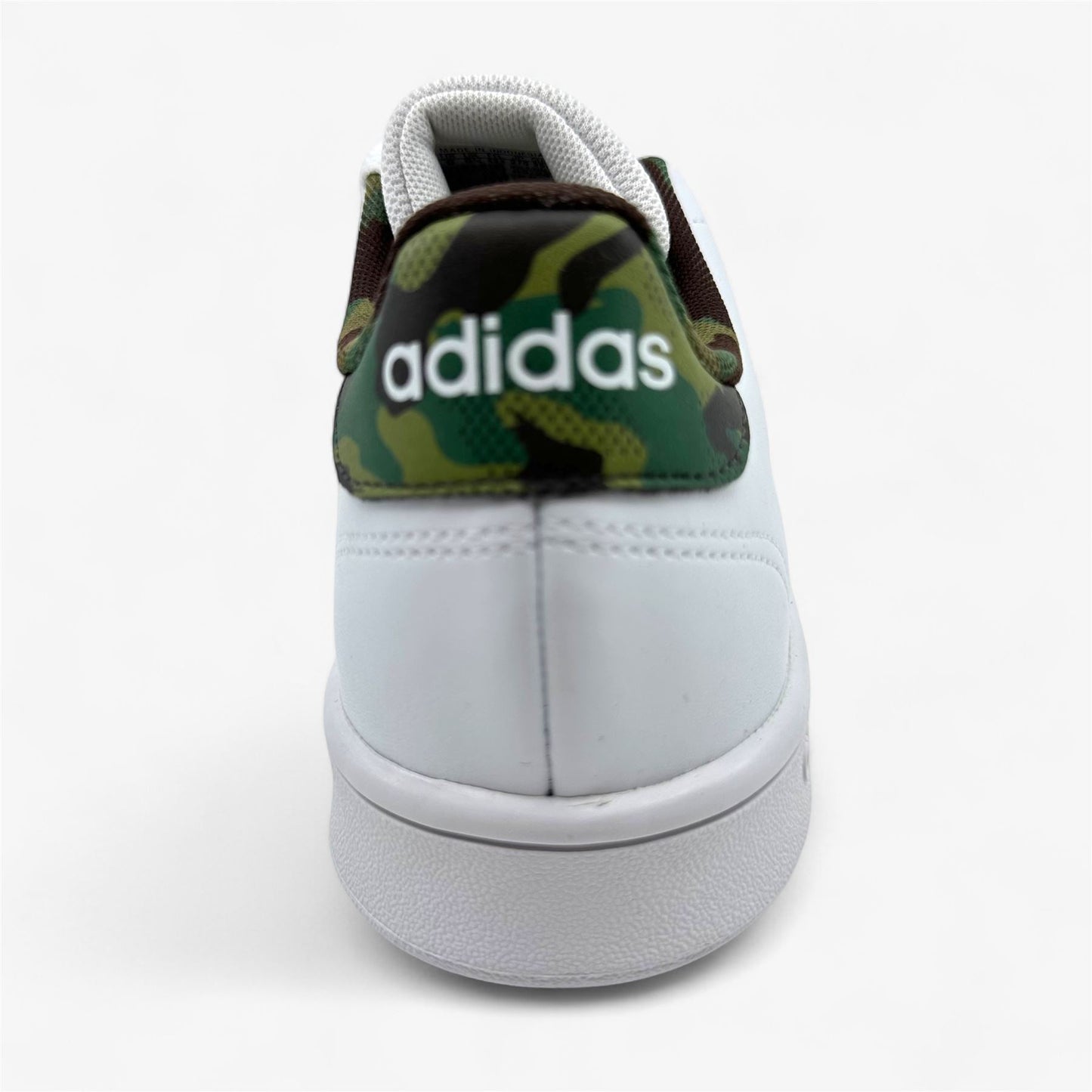 Adidas Advantage Base White Black Camo Mens Athletic Sneaker