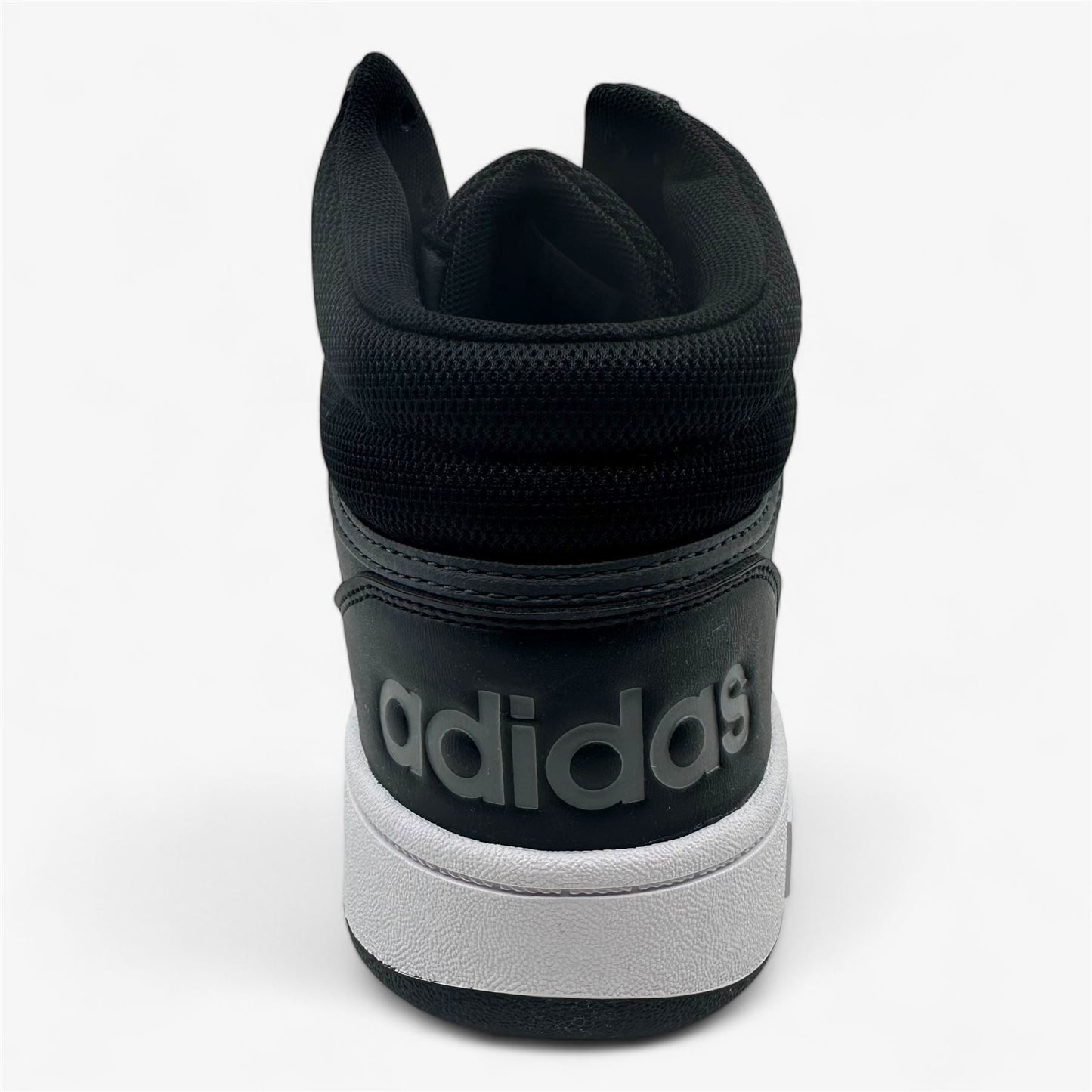 Adidas Hoops 3.0 Mid Black White Mens Athletic Sneaker
