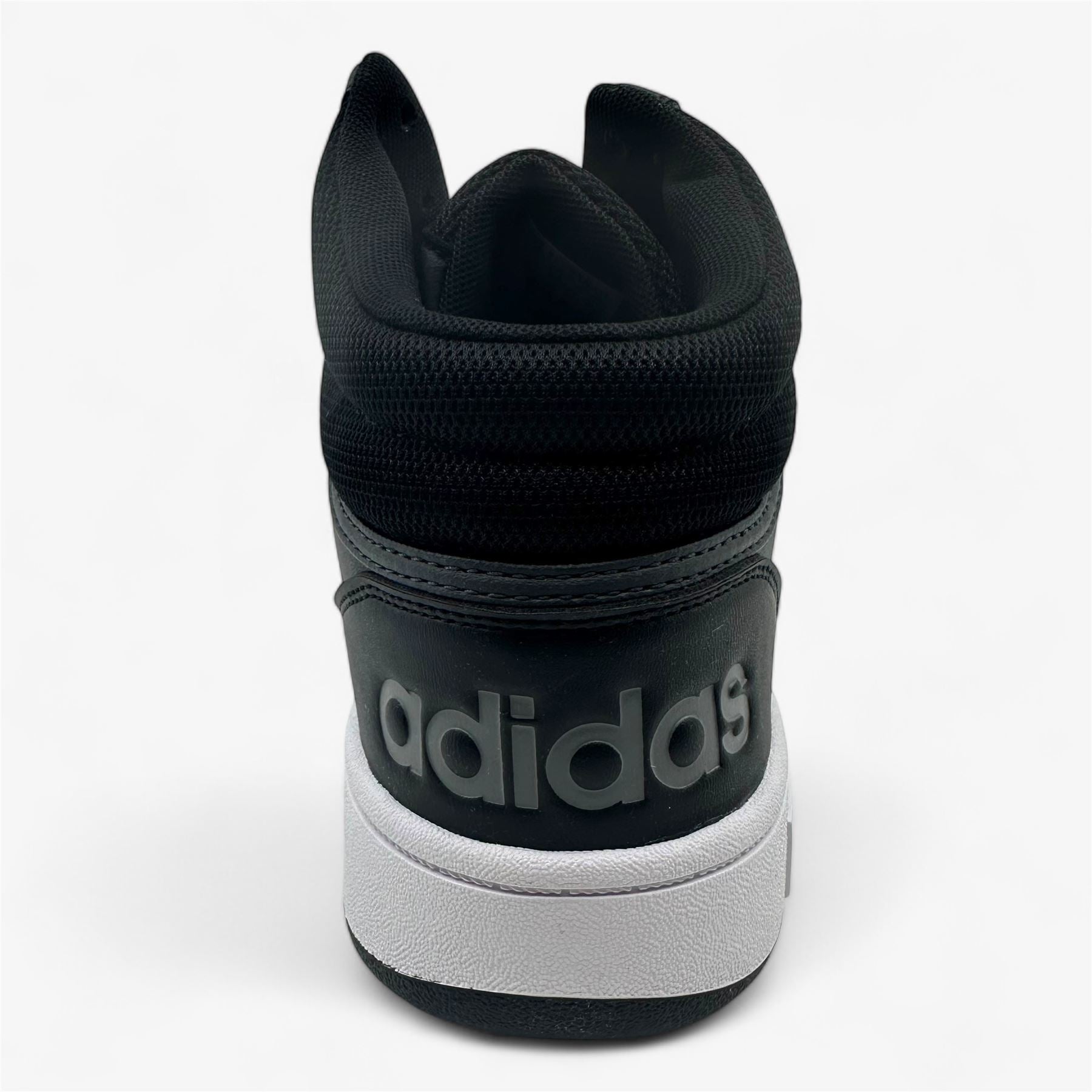 Adidas Hoops 3.0 Mid Black White Mens Athletic Sneaker