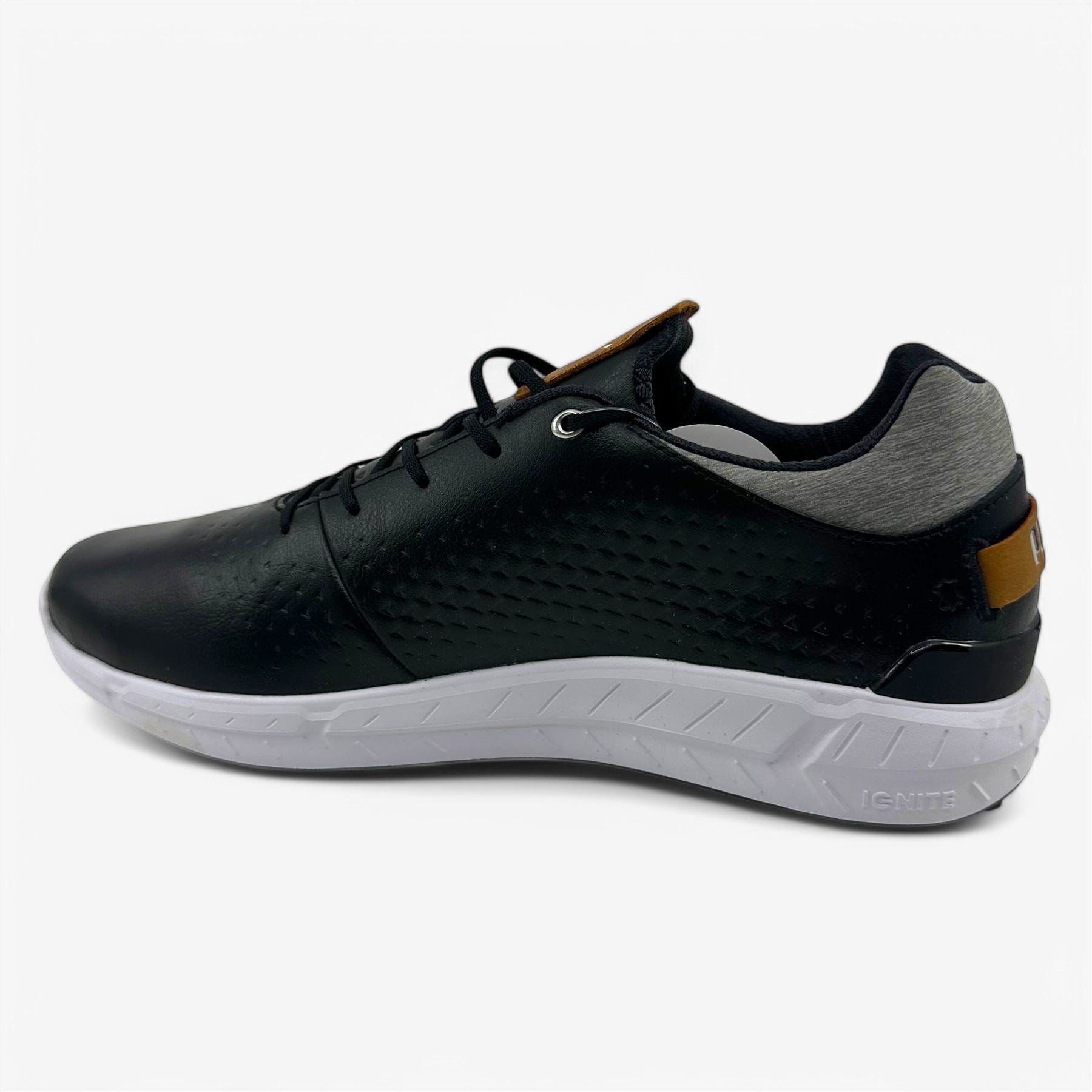 PUMA Ignite Articulate Leather Black Silver Mens Waterproof Golf Shoes