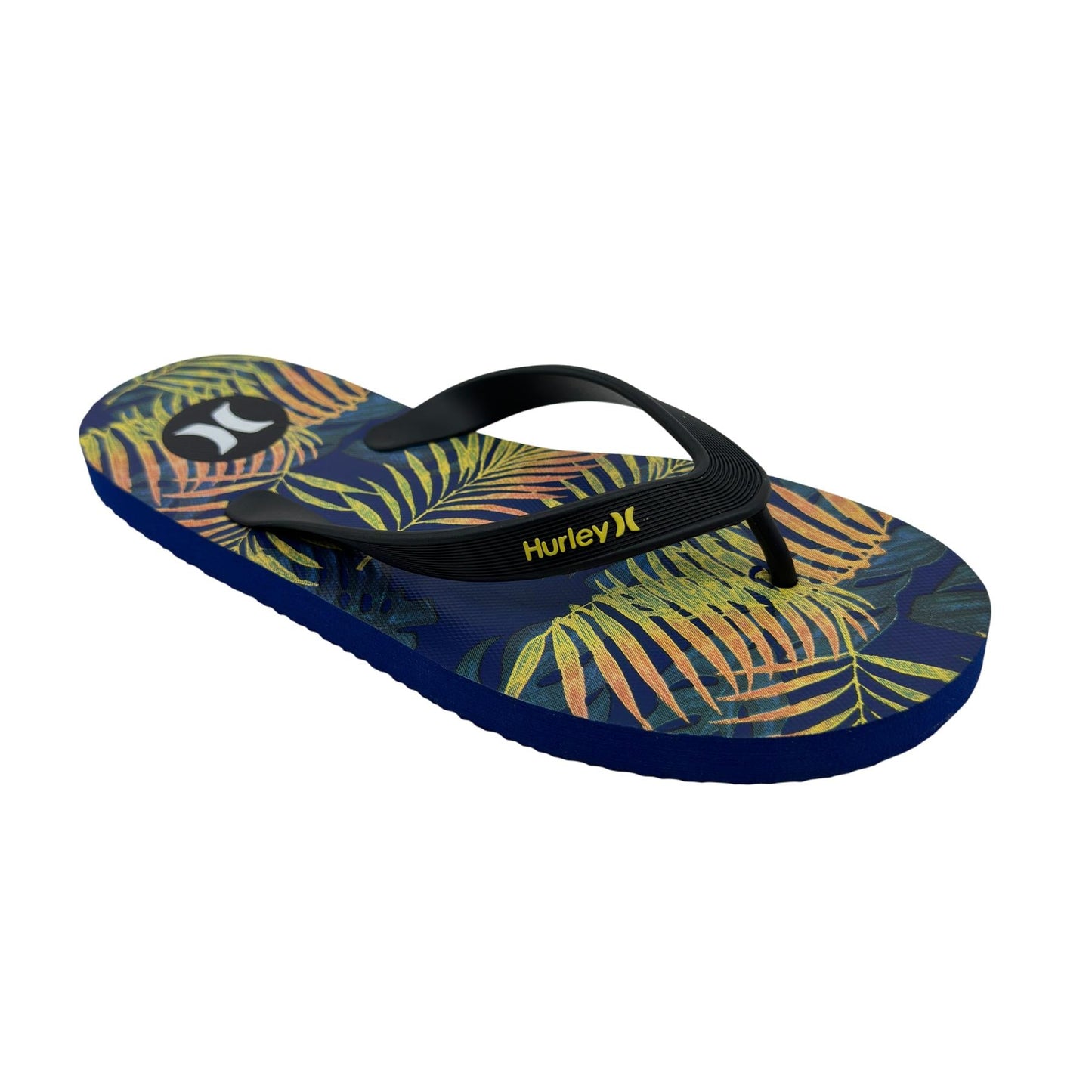 Hurley Logo Navy Orange Mens Sandal Pool Beach Flip Flop