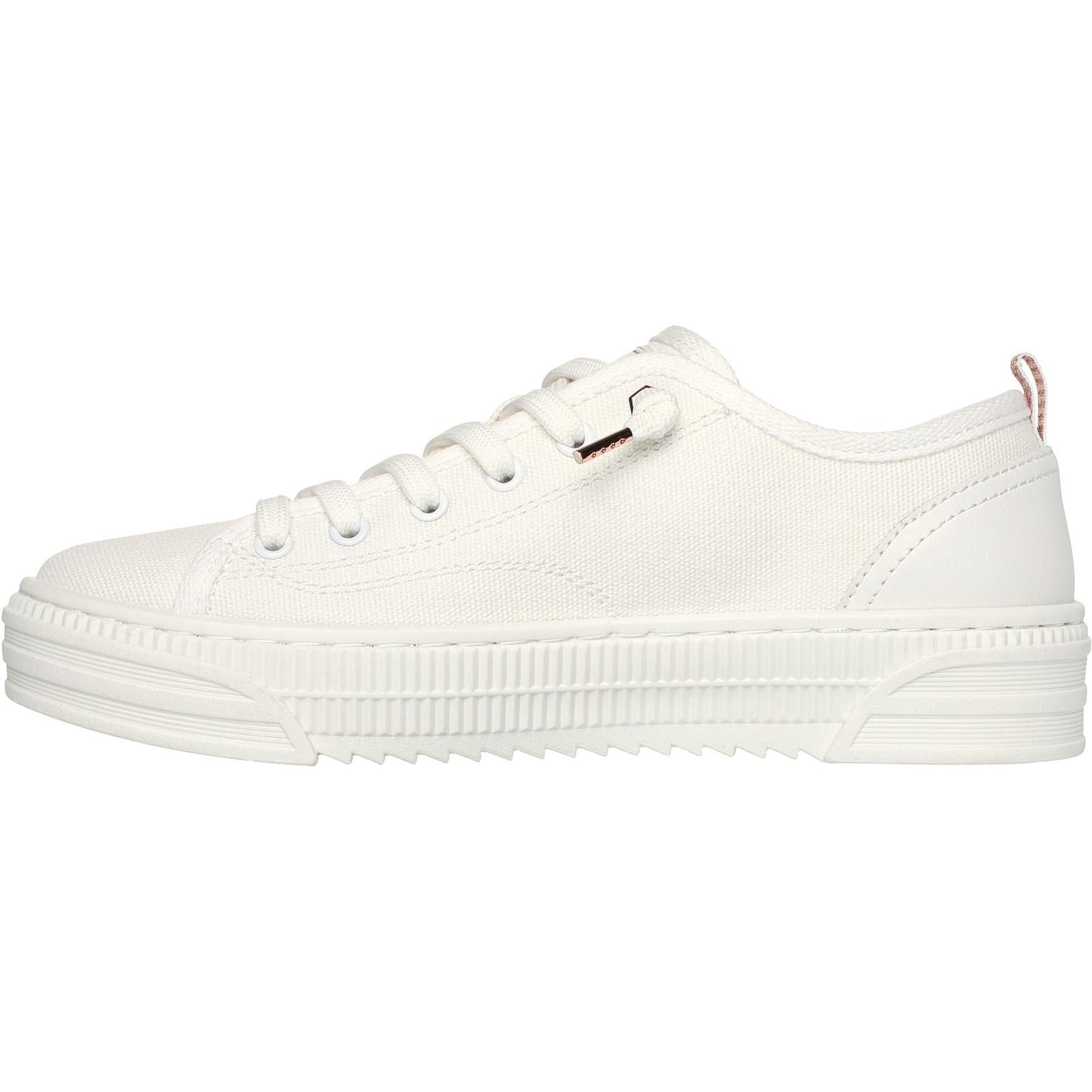 Women's Wide Fit Skechers 114640 Bobs Copa Canvas Shoes