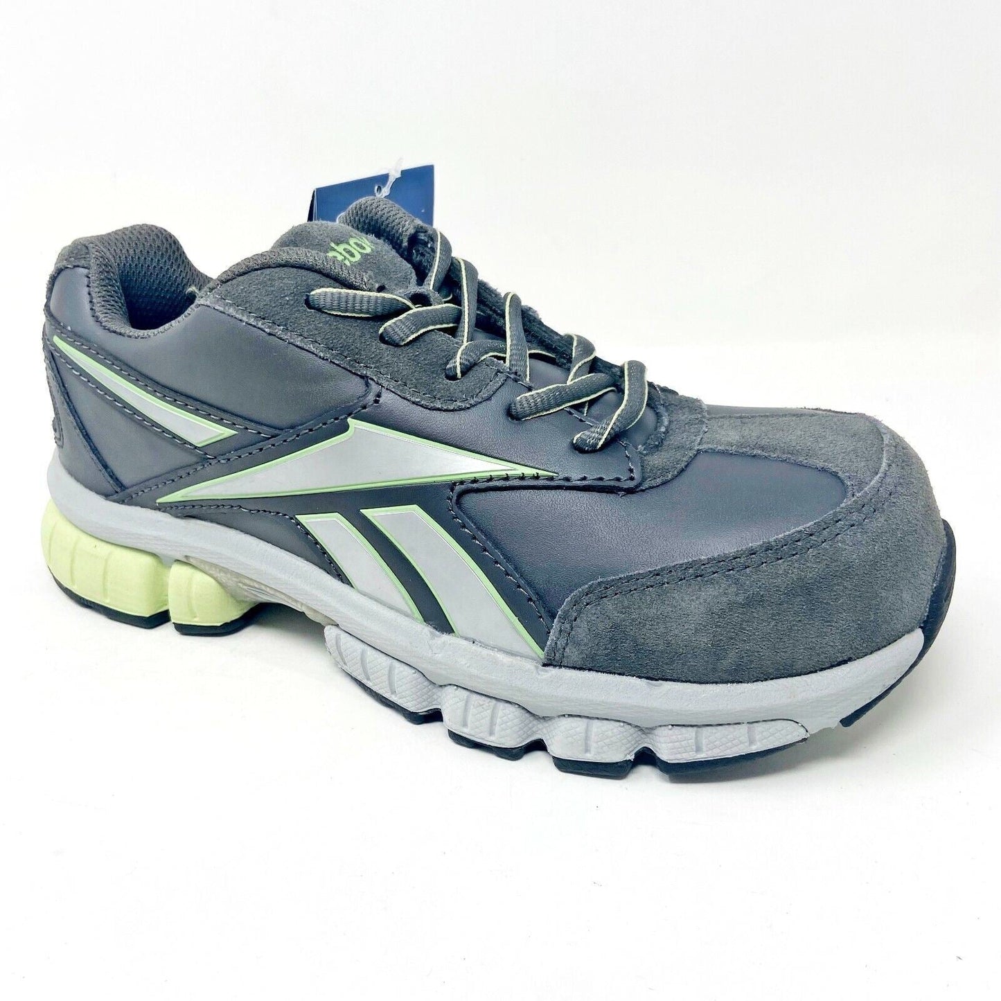 Reebok Work Turnover Grey Green Oxford Womens Composite Toe Sneakers RB442
