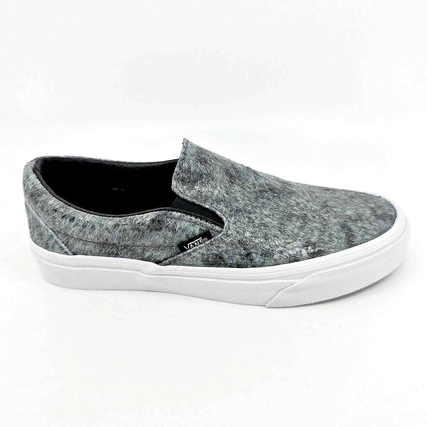 Vans Classic Slip On (Pebble Snake) Gray Black White Womens Casual Shoes
