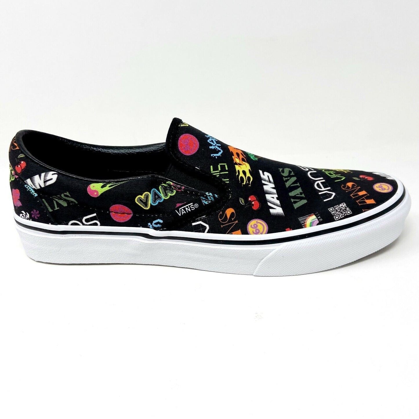 Vans Classic Slip On (Disruptive) Black True White Mens Casual Shoes
