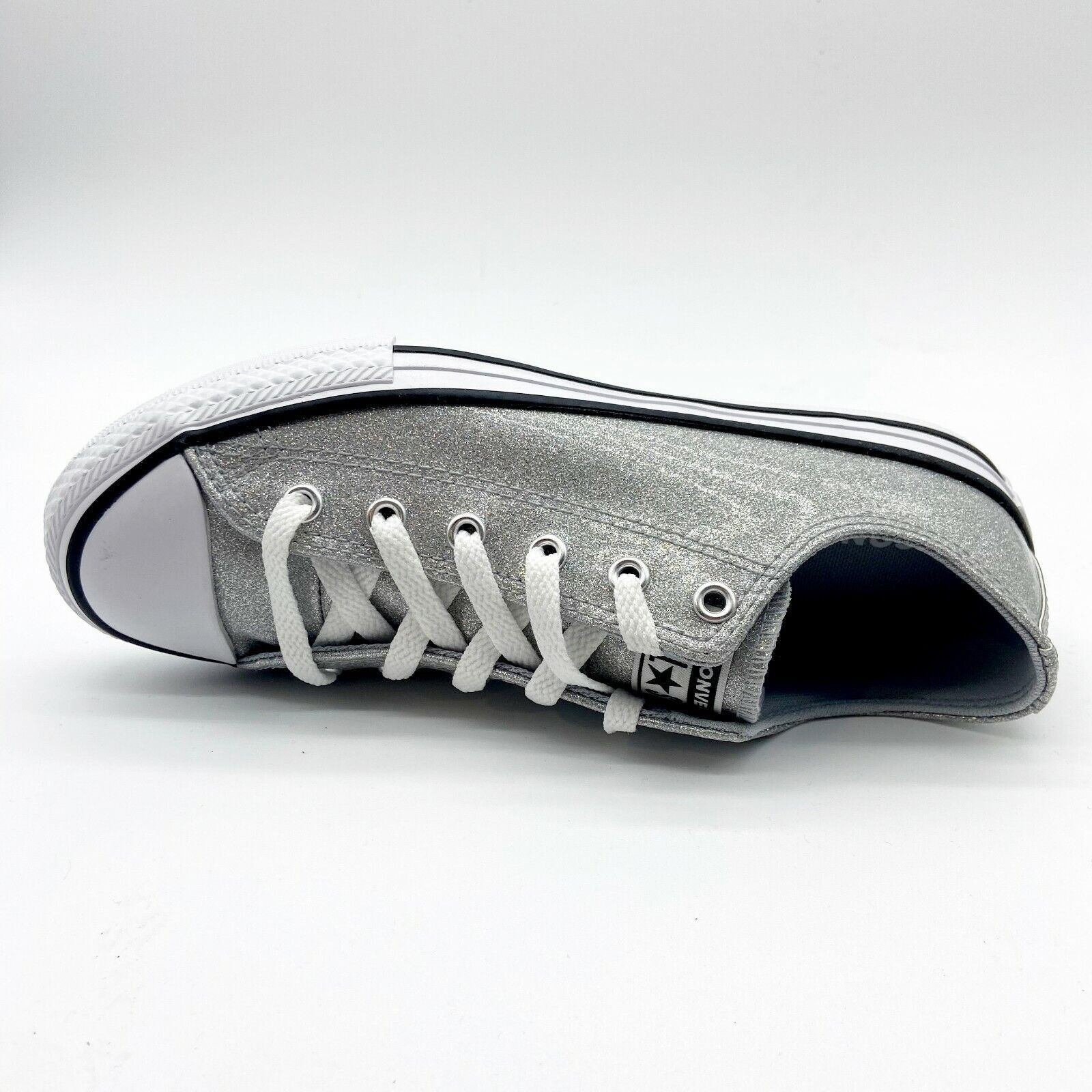 Converse CTAS Ox Wolf Grey Glitter Kids Casual Shoes 666896C