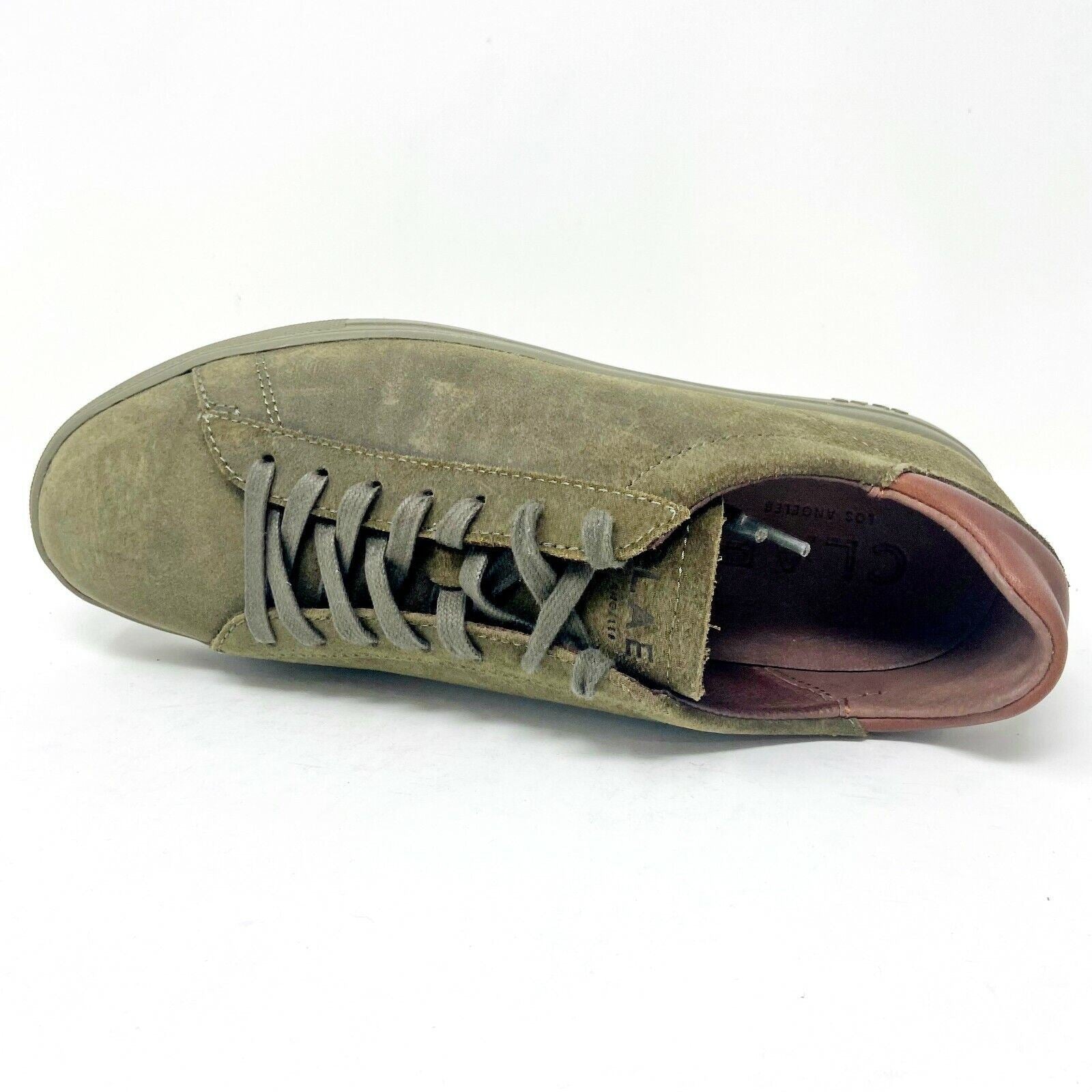 Clae Bradley Hiking Green Waxed Suede Mens Premium Casual Sneakers
