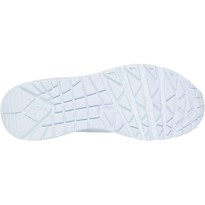 Women's Wide Fit Skechers 73690 Uno - Stand On Air Walking Street Wear Trainers - Light Denim